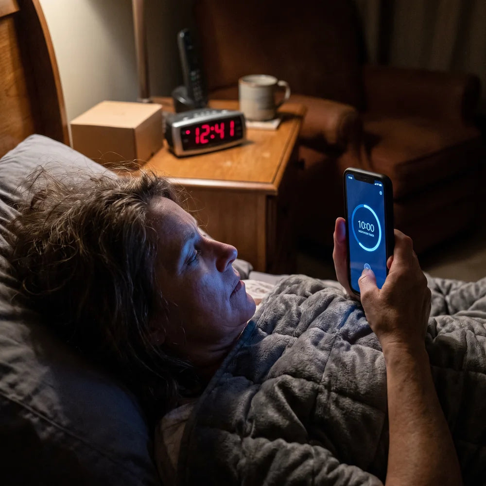 Awake at midnight with a meditation app